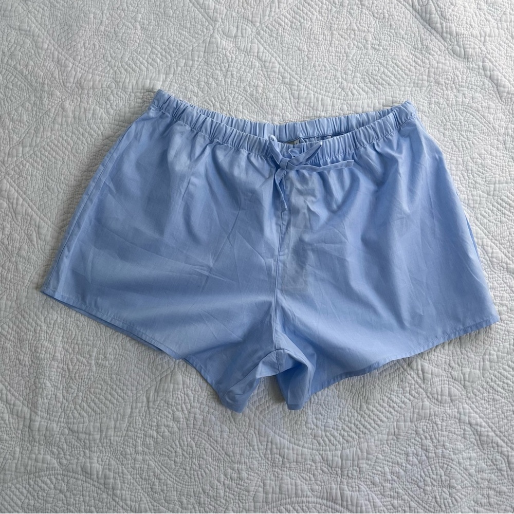 Sleepy Jones Paloma Pajama Shorts Blue Cotton Size Large NWT new